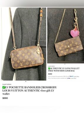 ✅AUTHENTIC LV Monogram POCHETTE BANDOLIER LOUIS VUITTON